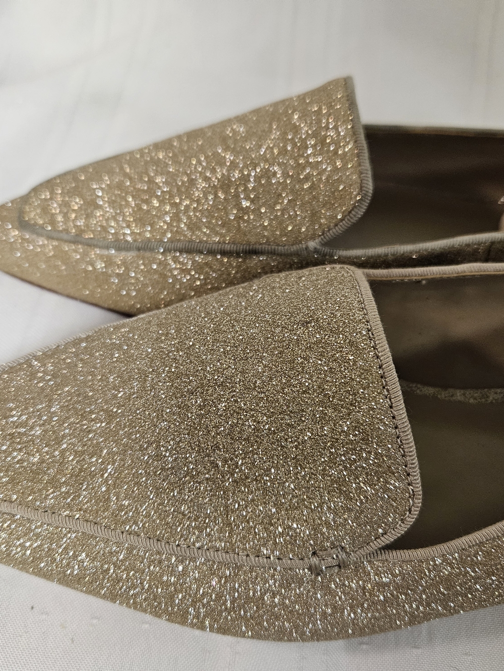 Ann Taylor Gold Glitter Loafers - Picture 4 of 5
